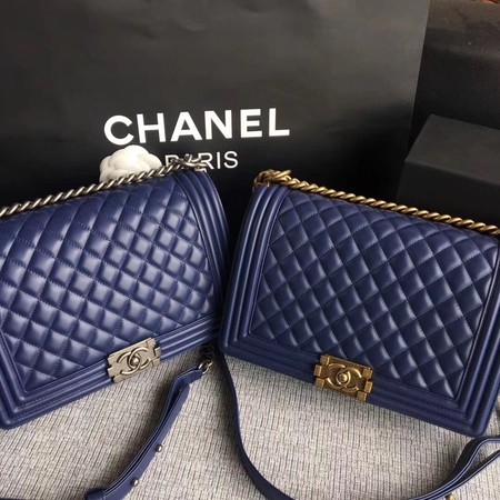 Boy Chanel Flap Bags Original Sheepskin Leather A67088 Blue HY17780vj67