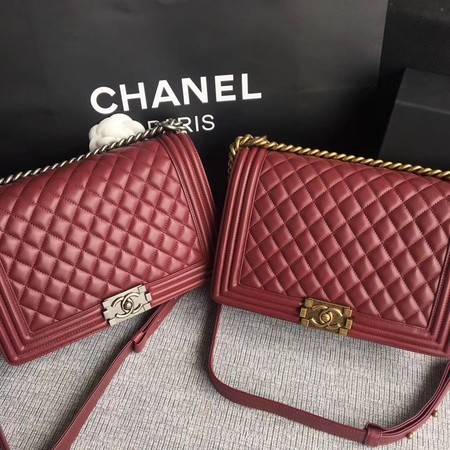 Boy Chanel Flap Bags Original Sheepskin Leather A67088 Wine HY9316rd58