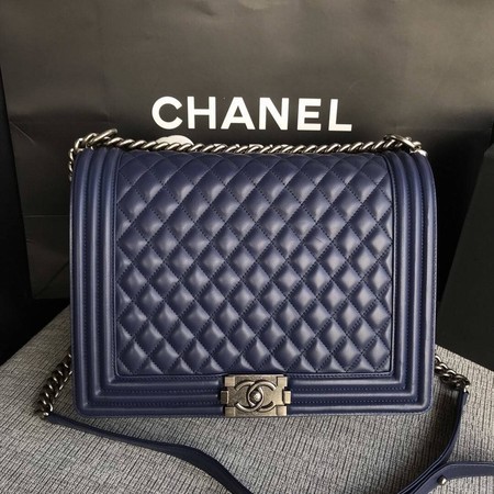Boy Chanel Flap Shoulder Bag Blue Original Sheepskin Leather A67087 Silver HY15817jf20