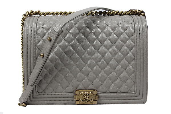 Boy Chanel Flap Shoulder Bag Original Cannage Pattern A67087 Grey HY16220Kn56