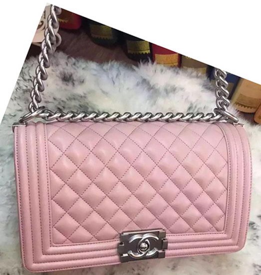 Boy Chanel Flap Shoulder Bag Original Sheepskin A64375 Pink HY25679uZ84