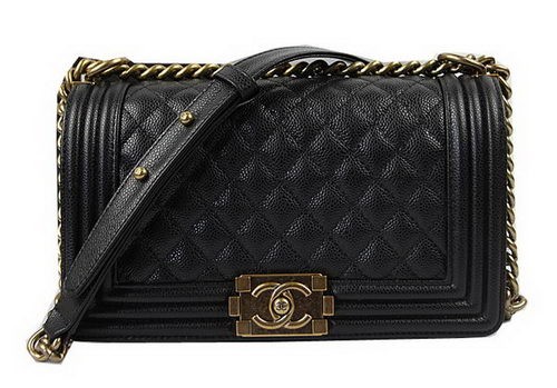 Boy Chanel Flap Shoulder Bags Black Original Cannage Pattern A67025 Gold HY6322bT70