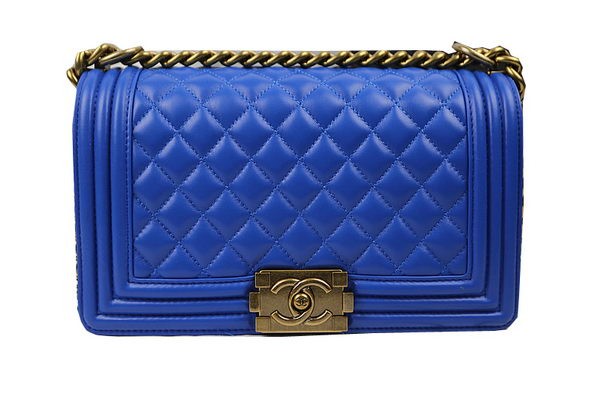 Boy Chanel Flap Shoulder Bags Blue Original Sheepskin A67025 Gold HY8696DO87