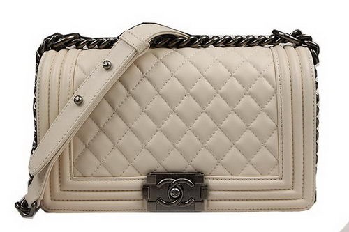 Boy Chanel Flap Shoulder Bags Original Sheepskin Leather A67025 Beige HY19696TP23