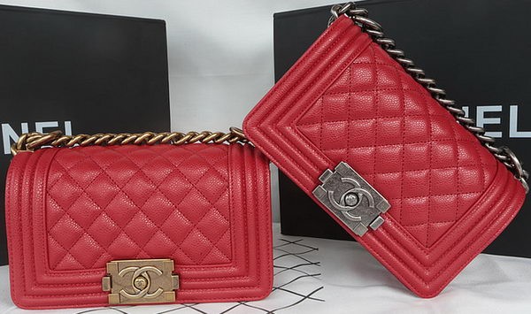 Boy Chanel mini Flap Bag Original Cannage Pattern A67085 Dark Red HY5465vK93