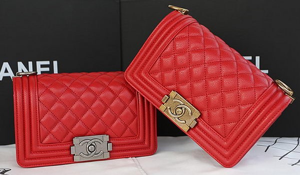 Boy Chanel mini Flap Bag Original Cannage Pattern A67085 Red HY21347xh67