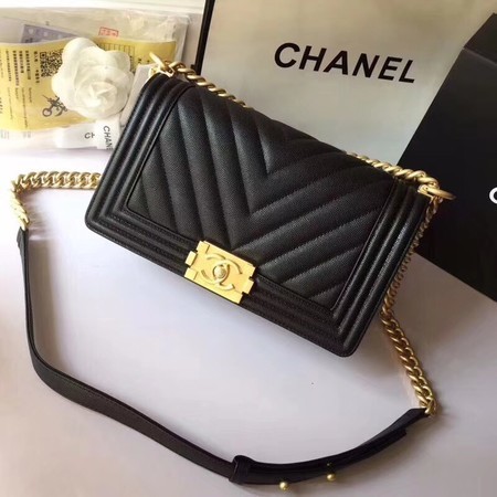 Boy Chanel Original Cannage Patterns Bag 67086 Black HY965FA31