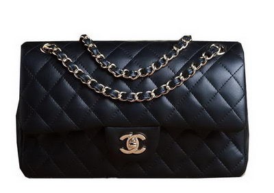 Chanel 2.55 Series Bag Original Black Sheepskin CHA1112 Gold HY24995rf73