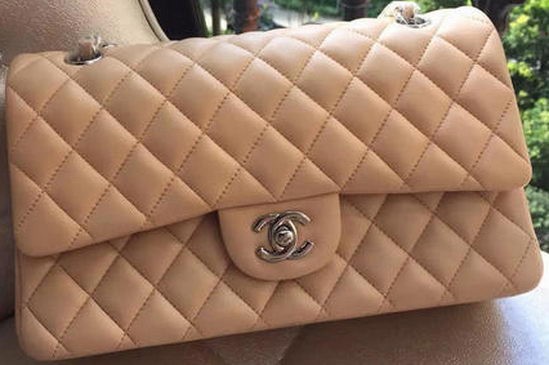 Chanel 2.55 Series Flap Bag Apricot Original Leather A01112 Silver HY15433Rk60