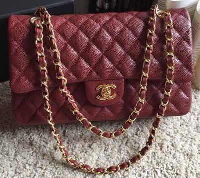 Chanel 2.55 Series Flap Bag Original Caviar Leather A1112 Burgundy HY459sp14