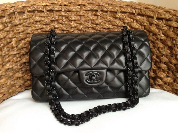 Chanel 2.55 Series Flap Bag Original Lambskin Leather A1112 Black HY26849VI95