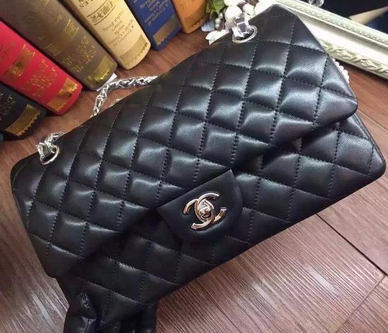 Chanel 2.55 Series Flap Bag Original Sheepskin Leather A09765 Black HY15184MB38