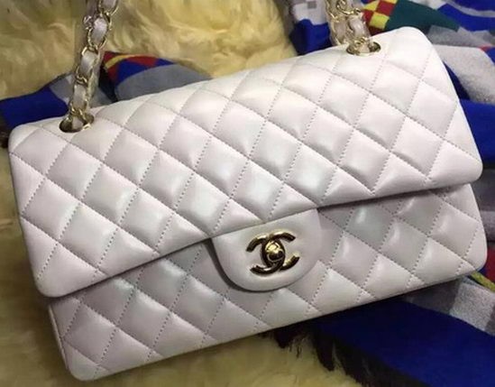 Chanel 2.55 Series Flap Bag Original Sheepskin Leather A09765 OffWhite HY11821HW50