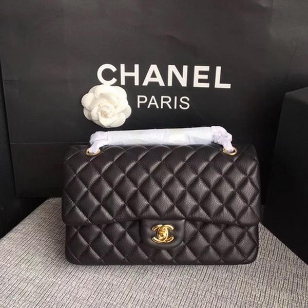 Chanel 2.55 Series Flap Bags Black Original Deerskin A1112 Gold HY3615lu18
