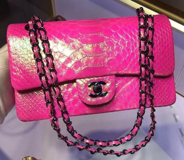 Chanel 2.55 Series Flap Bags Original Snake Leather A1112 Rose HY14225vK93
