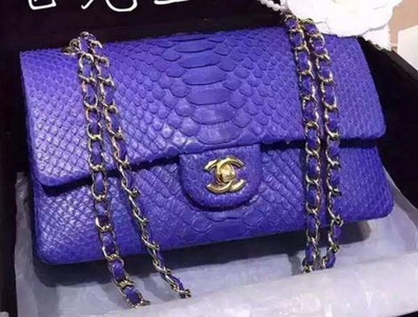 Chanel 2.55 Series Flap Bags Royal Original Python Leather A1112SA Gold HY1597nE34