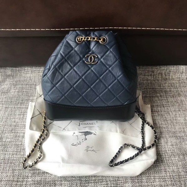 Chanel 2018 Original Calfskin Leather Backpack 81229 Blue HY4377UF26