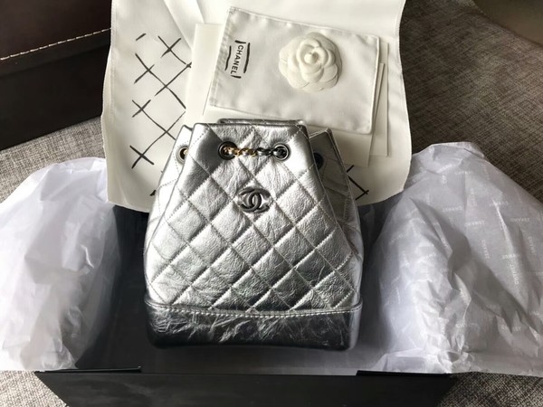 Chanel 2018 Original Calfskin Leather Backpack 81229 Silver HY20353cP15