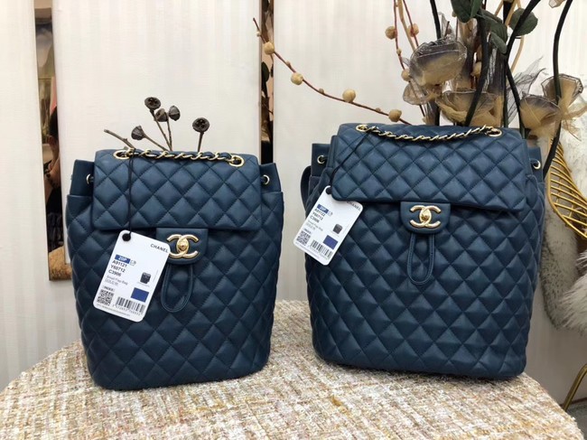Chanel Backpack Sheepskin Original Leather 83431 blue HY12038Pf97