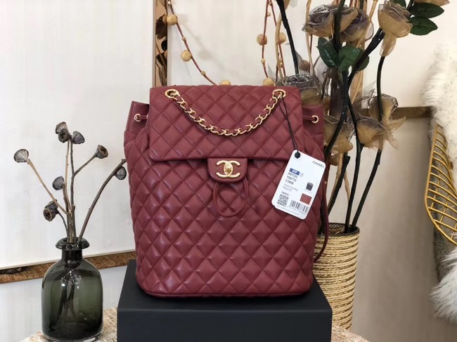 Chanel Backpack Sheepskin Original Leather 83431 Burgundy HY20588Gm74