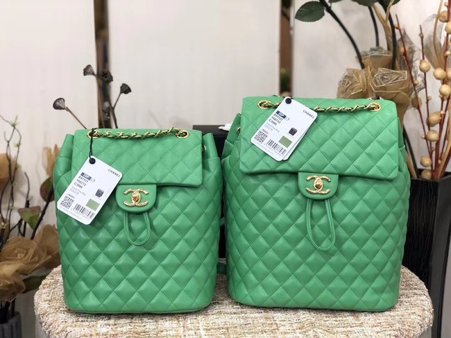 Chanel Backpack Sheepskin Original Leather 83431 green HY15832nE34