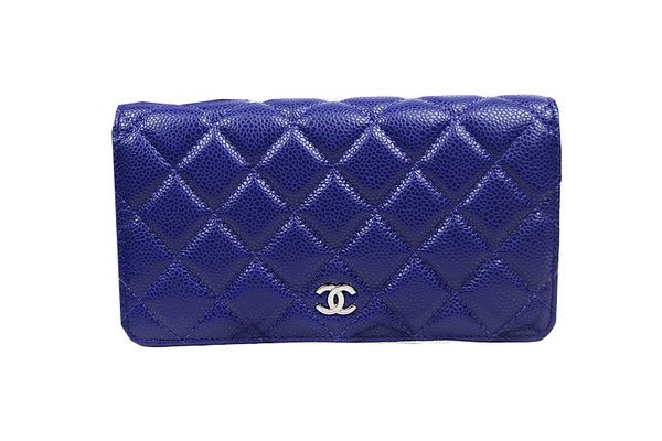 Chanel Bi-Fold Wallet in Original Cannage Pattern Leather CHA31509 Blue HY15683sY95