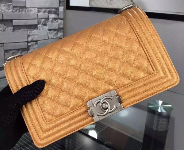 Chanel Boy Flap Shoulder Bag Gold Original Calfskin Leather A8708 Silver HY6962Ym74