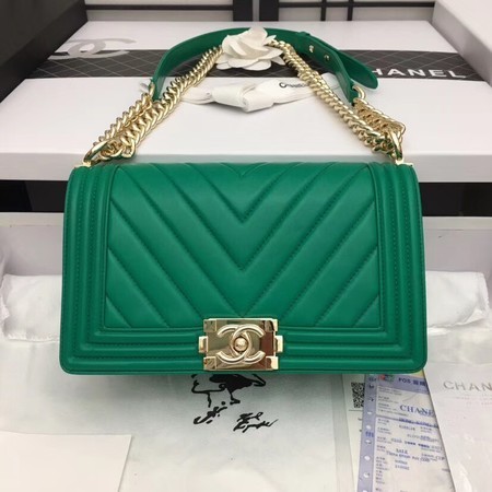 Chanel Boy Flap Shoulder Bag Original Sheepskin Leather A67086 green HY19157xh67