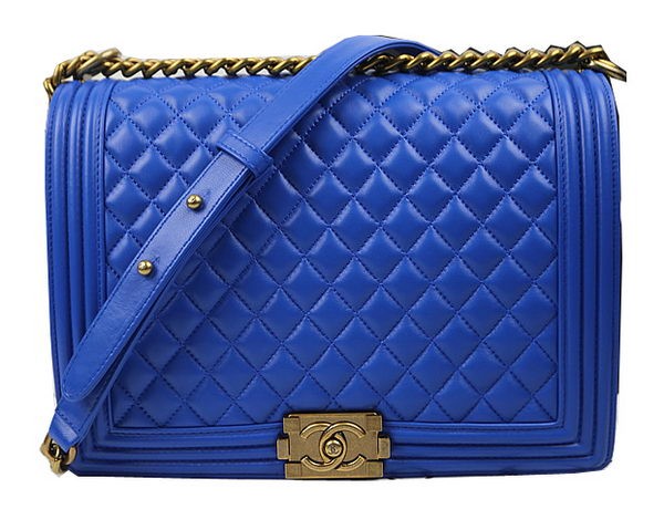 Chanel Boy Flap Shoulder Bag Original Sheepskin Leather A67087 Blue HY11666TP23