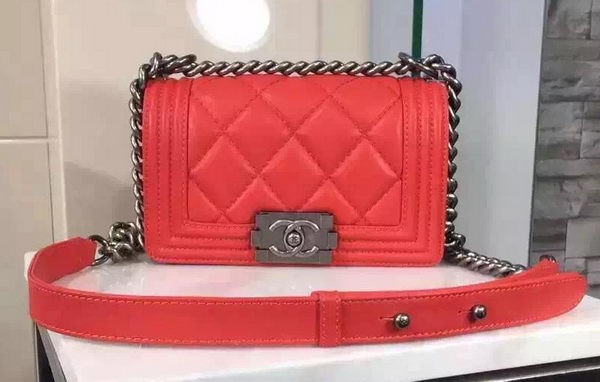 Chanel Boy mini Flap Bag Original Leather CHA9575 Red HY20801vm49
