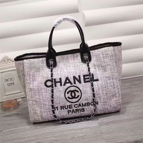 Chanel Canvas Leather Tote Shopping Bag 68047D HY23750KX51