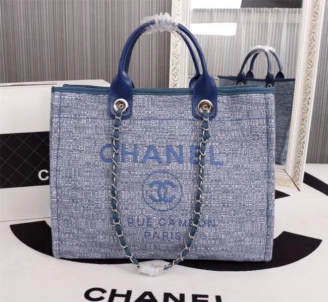 Chanel Canvas Tote Shopping Bag 8099 blue HY1088Pf97