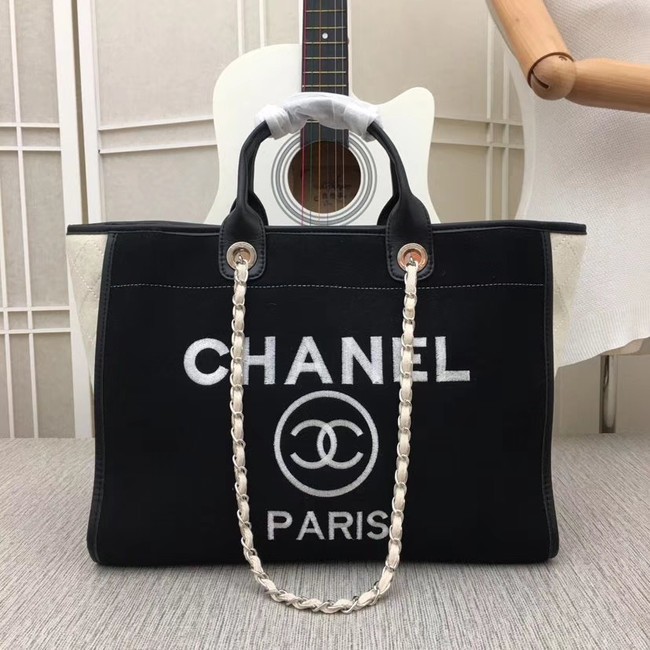 Chanel Canvas Tote Shopping Bag 9098 black HY18410Kn56