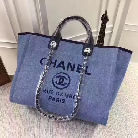 Chanel Canvas Tote Shopping Bag A68046 Blue HY22802np57