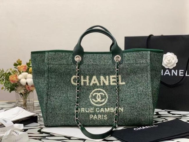 Chanel Canvas Tote Shopping Bag B66941 green HY23885Kn56