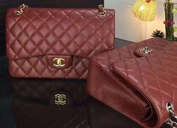 Chanel Classic Flap Bag Original Cannage Patterns A1119 Burgundy HY26558cP15