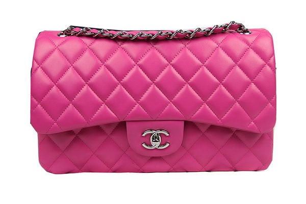 Chanel Classic Flap Bag Rose Original Leather CF1113 Silver HY6179va68
