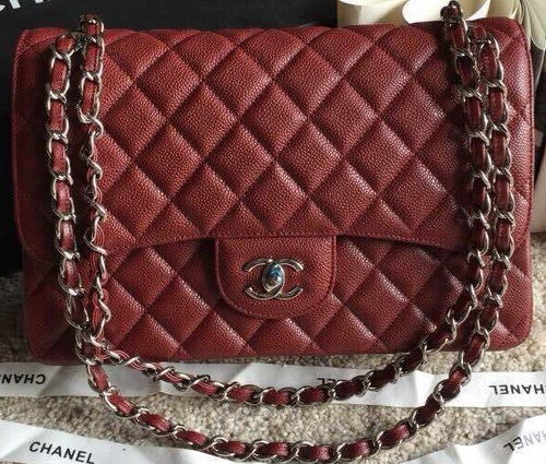 Chanel Classic Flap Bags Original Caviar Leather A1113 Burgundy HY19310lu18