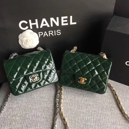 Chanel Classic Flap mini Bag Original Leather A1115 Green HY13571VF54