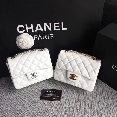Chanel Classic Flap mini Bag Original Leather A1115 White HY8873pA42