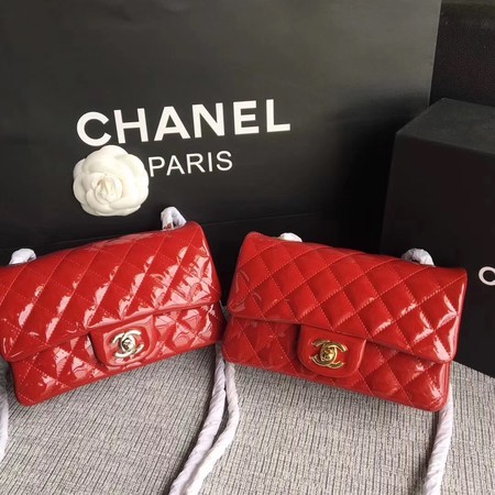 Chanel Classic Flap mini Bag Original Leather A1117 Red HY14105FA31