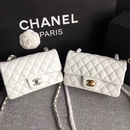 Chanel Classic Flap mini Bag Original Leather A1117 White HY23258gE29