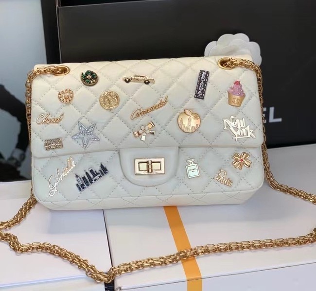 Chanel Classic Flap Shoulder Bag Original Sheepskin leather AS30225 white HY22284mV18