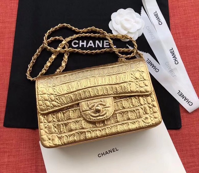 Chanel Classic Handbag Original Alligator & Gold-Tone Metal A01116 gold HY16256DS71