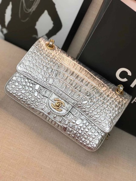 Chanel Classic Handbag Original silver & Gold-Tone Metal A01112 silver HY17843Mc61