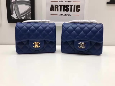 Chanel Classic MINI Flap Bag Original Sheepskin Leather A1115 Blue HY25511xa43