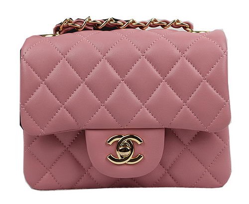 Chanel Classic MINI Flap Bag Pink Original Sheep Leather CF1115 Gold HY12174uZ84