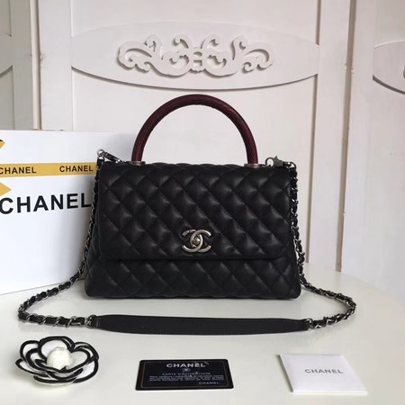 Chanel Classic red Top Handle Bag Original Caviar Leather A92215 black HY18999mV18