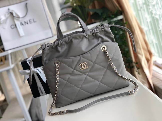 Chanel Classic Sheepskin Leather Shopping bag AS0985 grey HY455Kd37