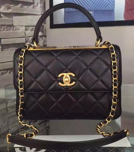 Chanel Classic Top Flap Bag Black Original Leather A98079 Gold HY18632su78